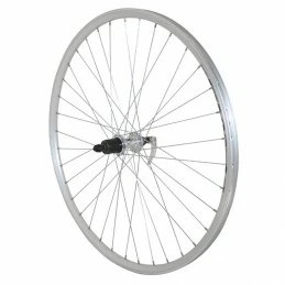 Marque Roue Vtc 700X35 Arriere Er10 Alu Double Paroi Moyeu Pour Shimano Tx500 Argent Cassette 9-8 Vitesses